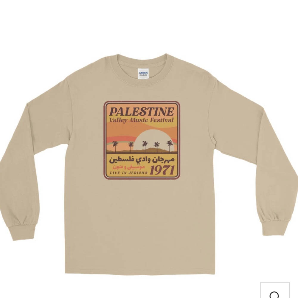 Palestine Valley Music Festival Tan Long Sleeve  Shirt
